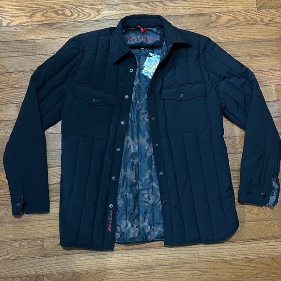 Robert Graham Full Zip Field Jacket Mens Stone $348 Black Logo RGF22R80 NEW - Picture 3 of 16